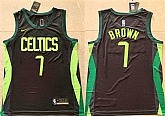 Men's Boston Celtics #7 Jaylen Brown Black 2024-25 City Edition Stitched Basketball Jersey,baseball caps,new era cap wholesale,wholesale hats